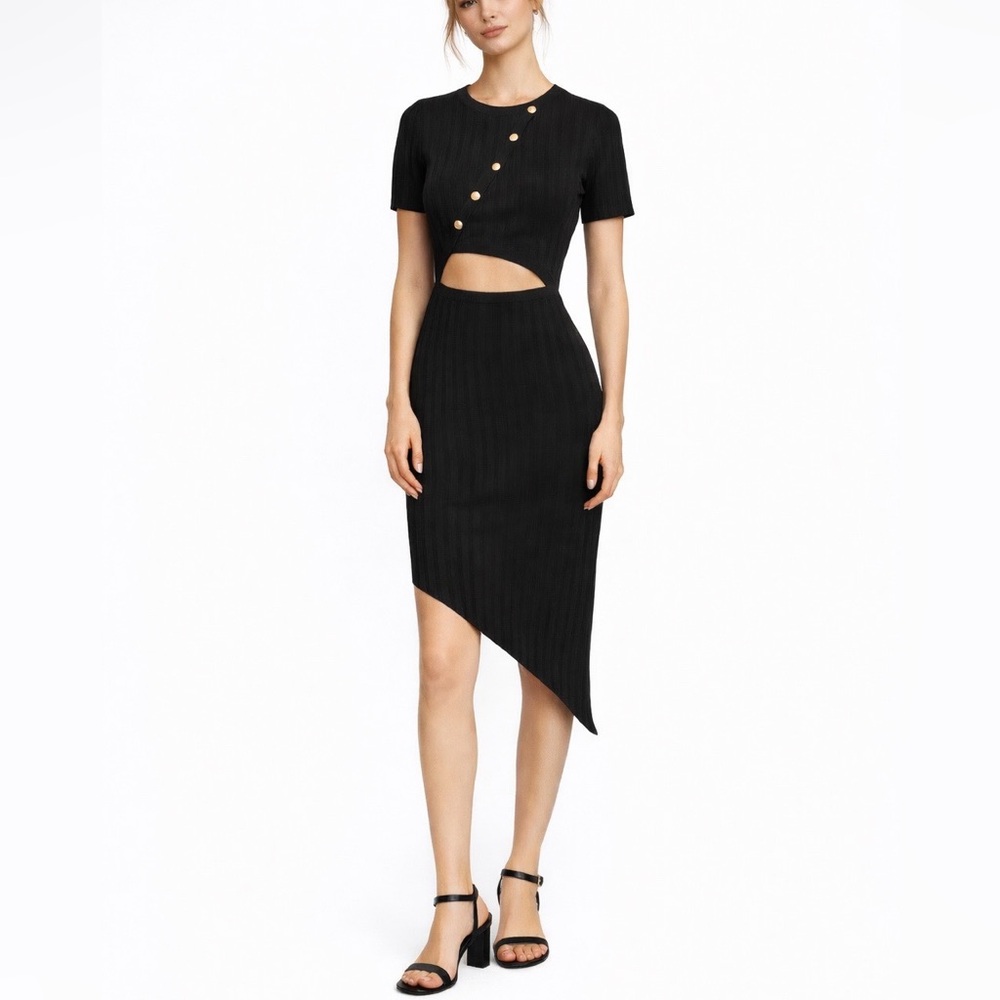 Cider Black Cutout Dress Small NWT